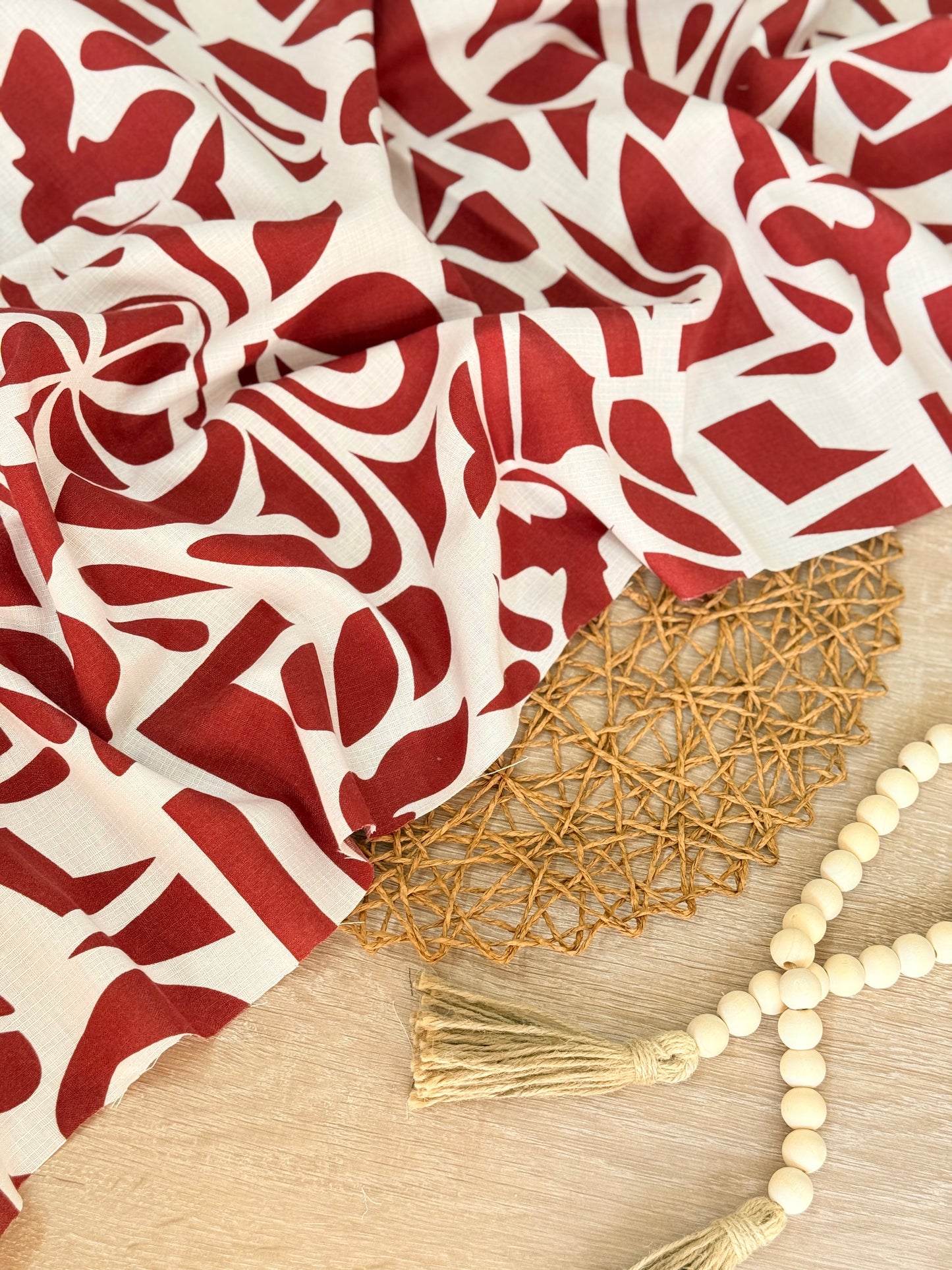 Printed Slub Linen Palma Brava