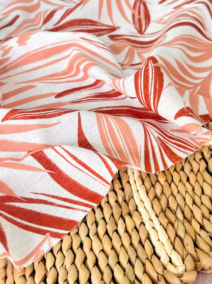 Printed Linen Palm Dusk
