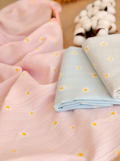 Embroidered Cotton Daisy Blush