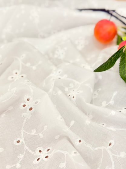 Embroidered Cotton White 25