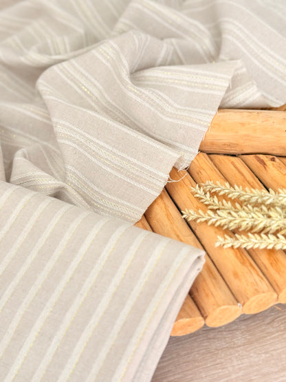 Artisanal Linen Lurex Stripes