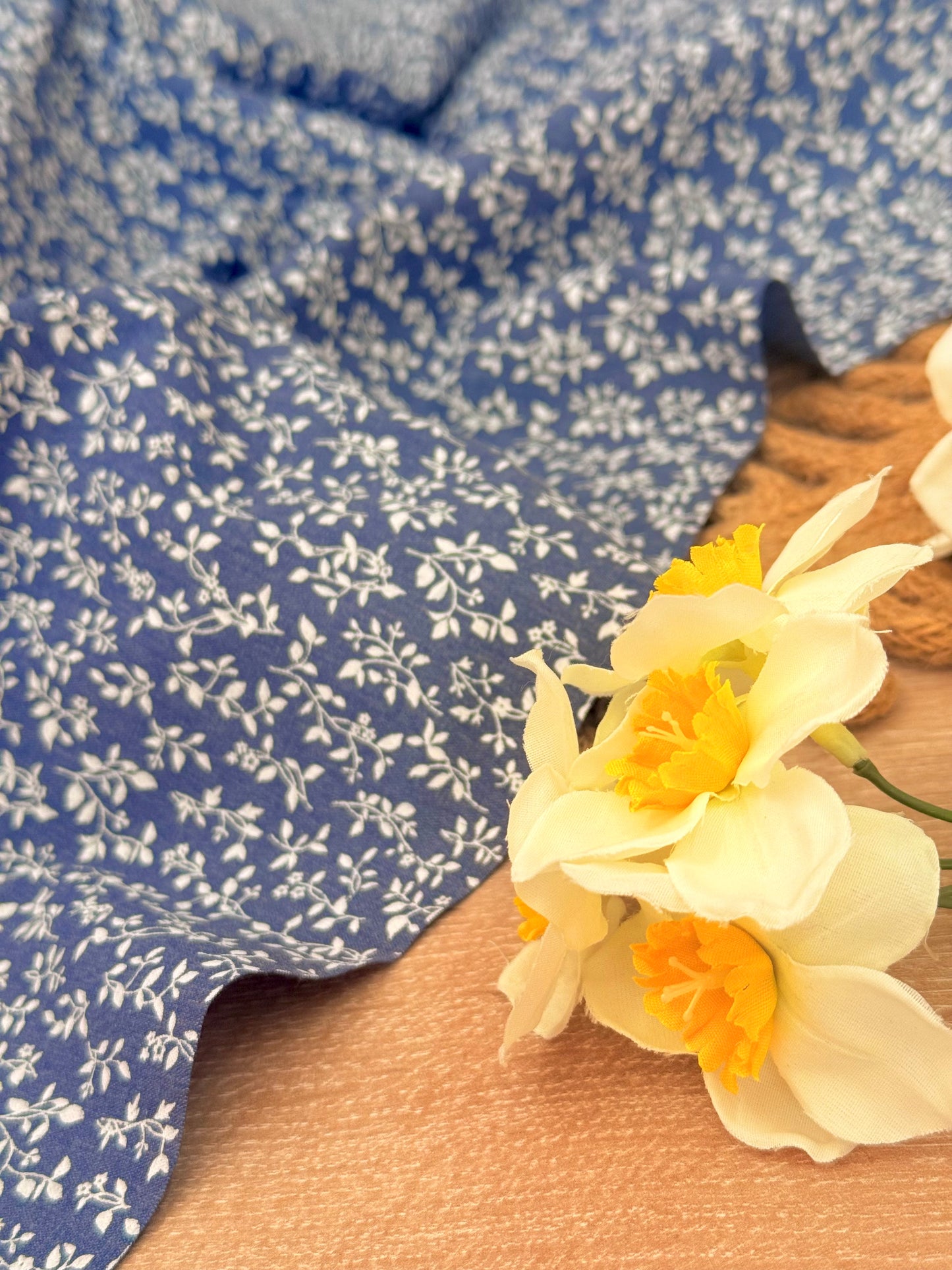 Printed Denim Blue Vines