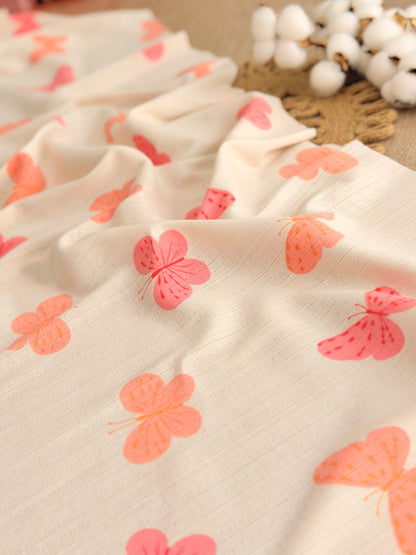 Printed Cotton Jersey Flutter Glow