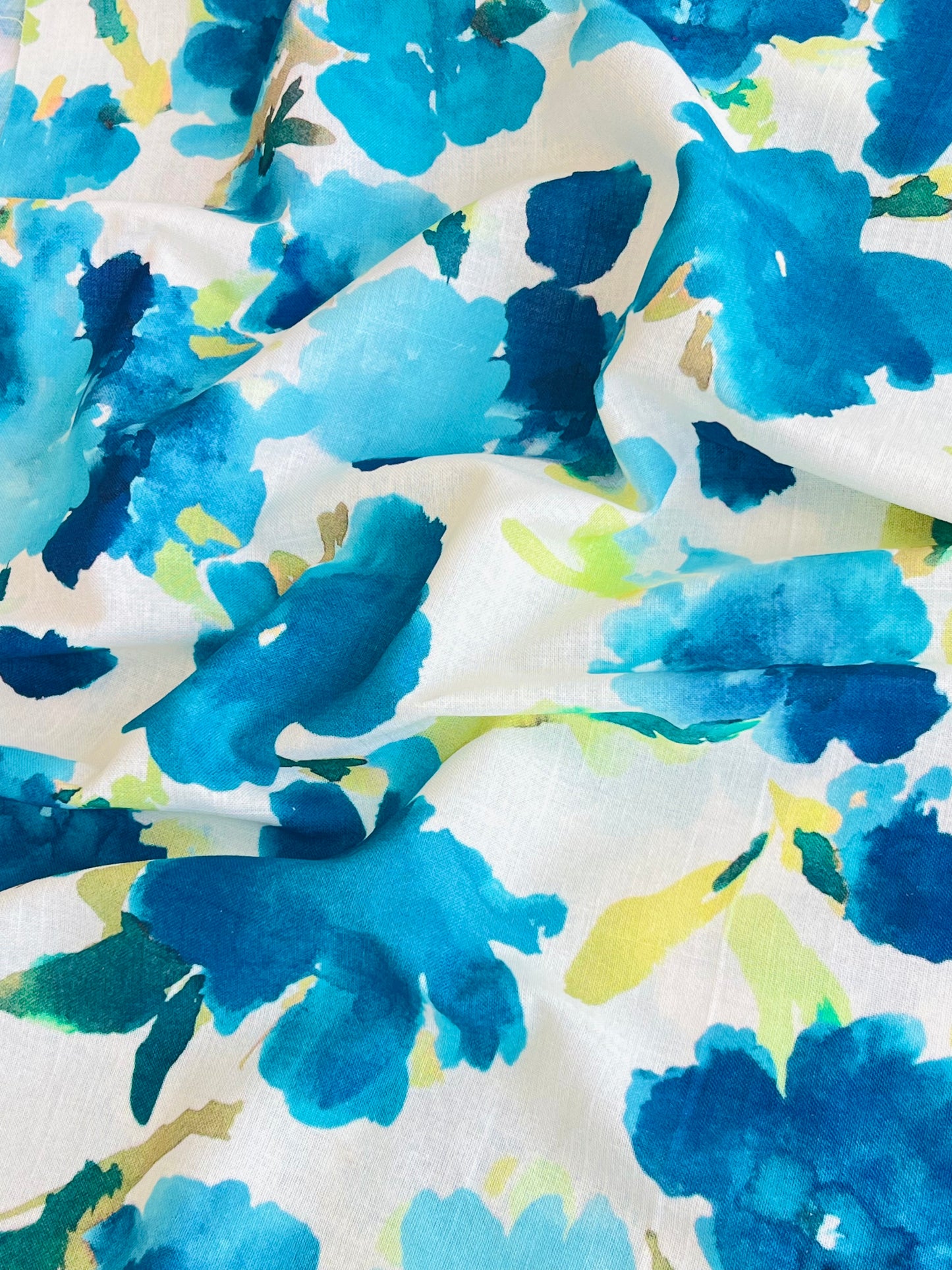 Printed Linen Aquarela Flowers