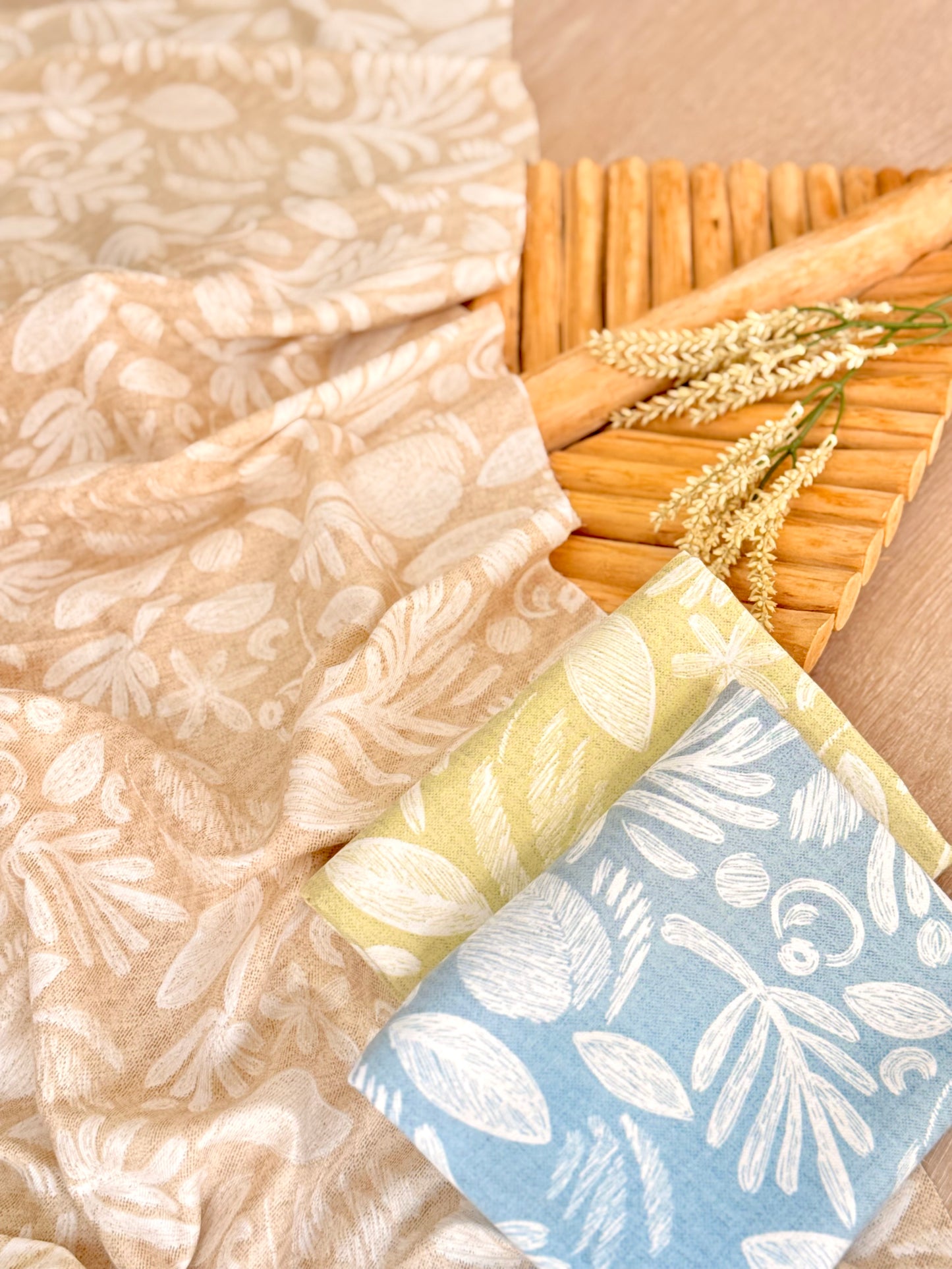 Printed Linen Slub Wild Strokes