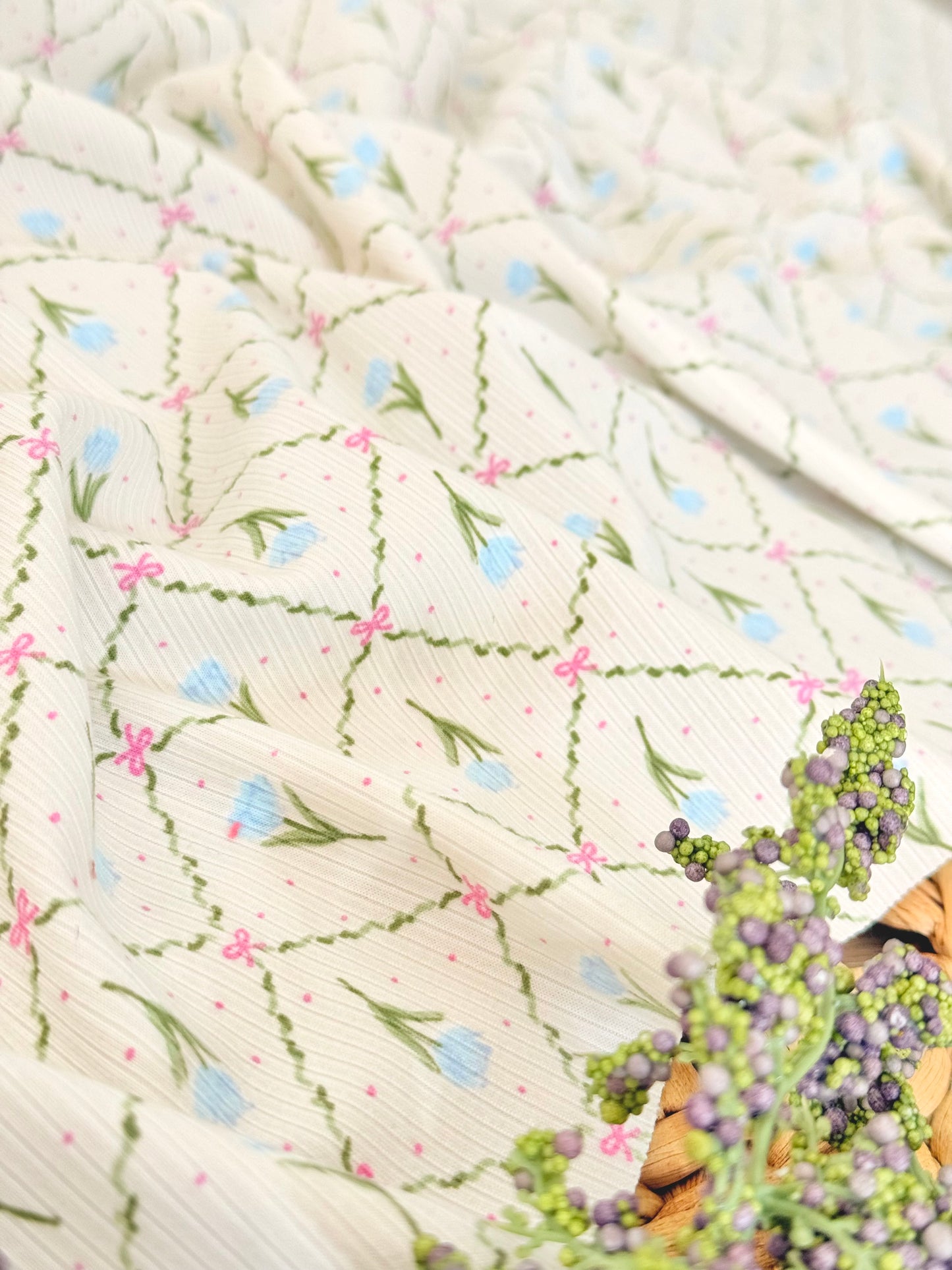 Printed Rib Cottage Flowers