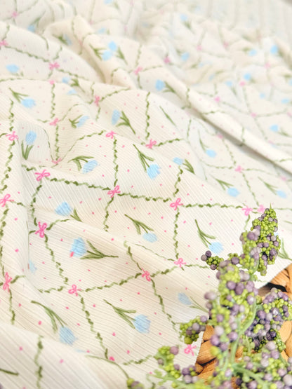 Printed Rib Cottage Flowers