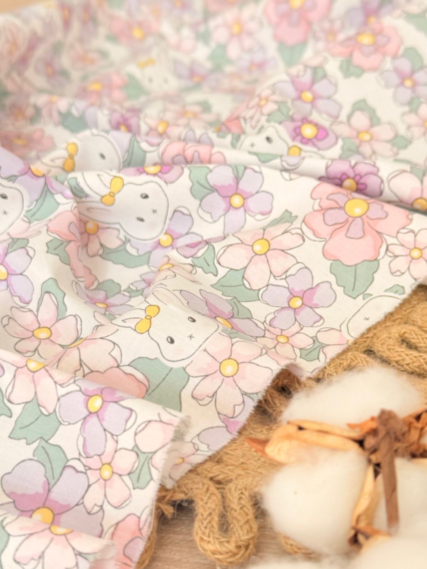 Cotton Twill Bunny Garden