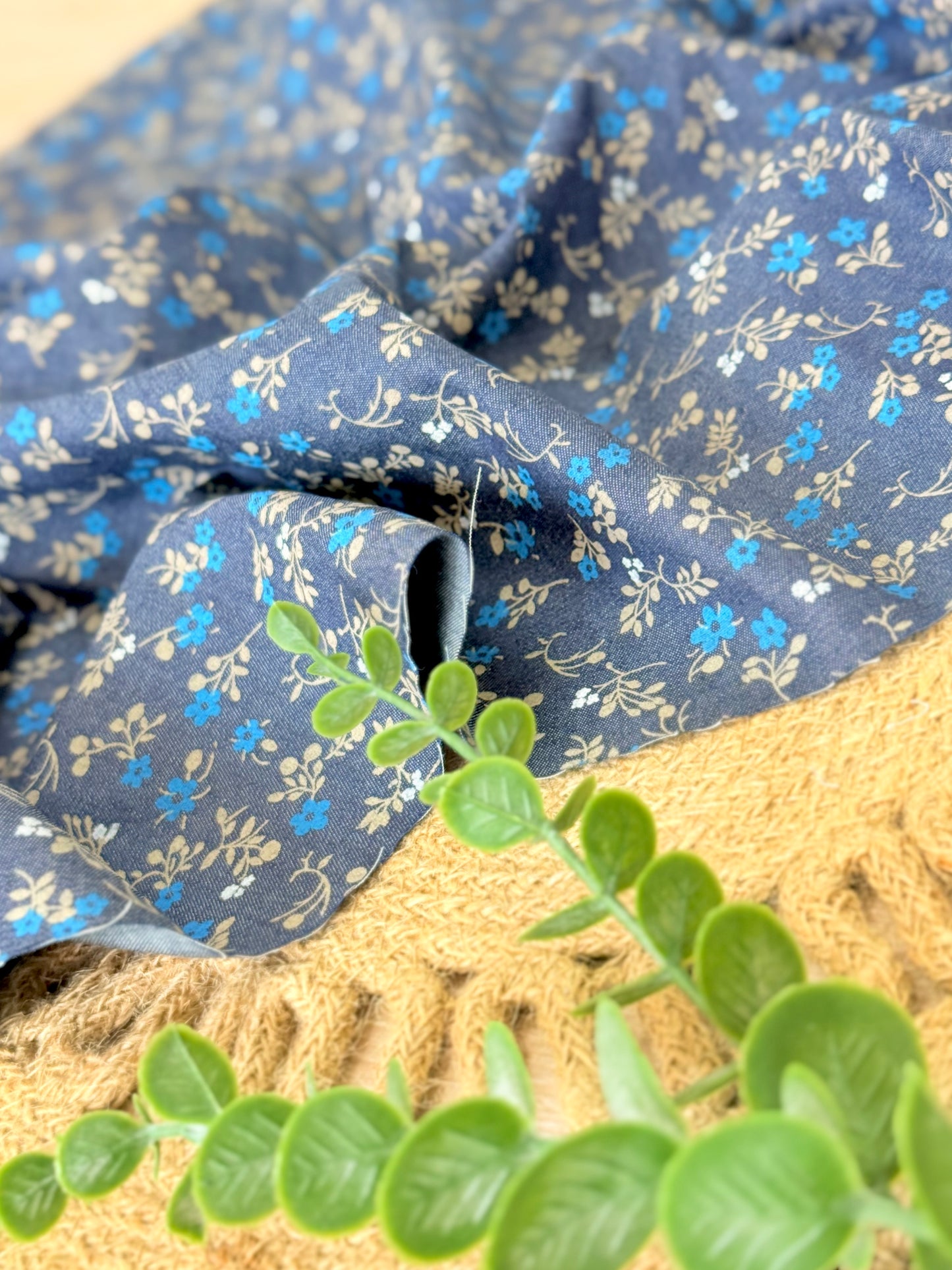 Printed Denim Bluebell Garden