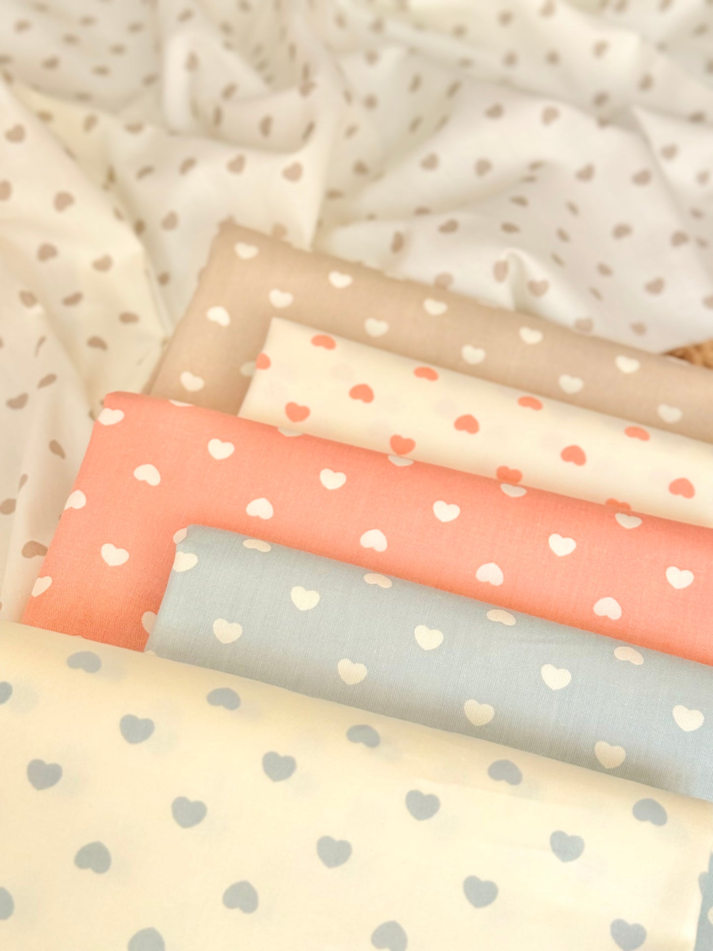 Cotton Twill Pastel Hearts