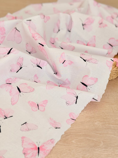 Printed Cotton Blush Butterflies