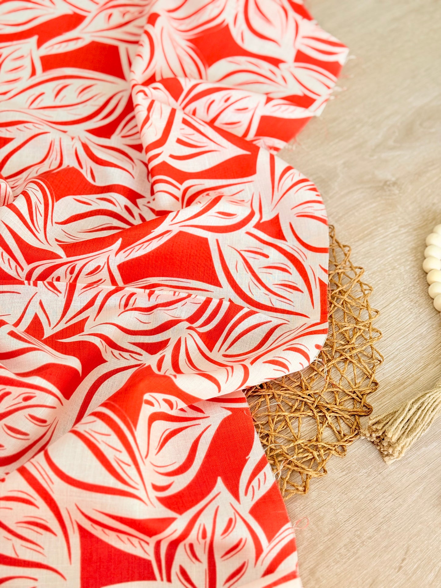 Printed Linen Tropical Trace