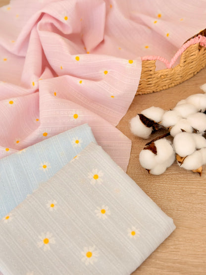 Embroidered Cotton Daisy Blush
