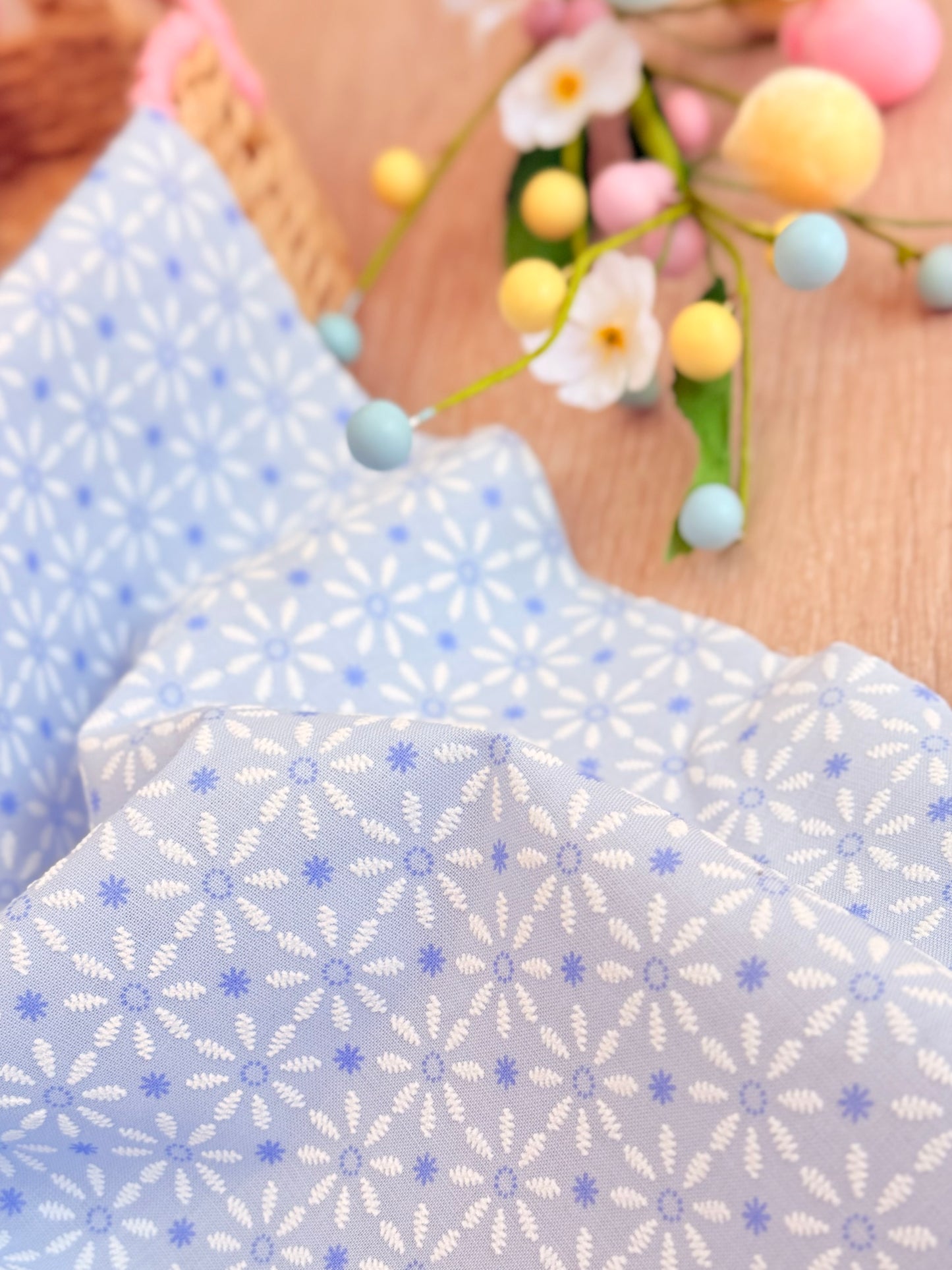 Puff Printed Cotton Blossom Grid