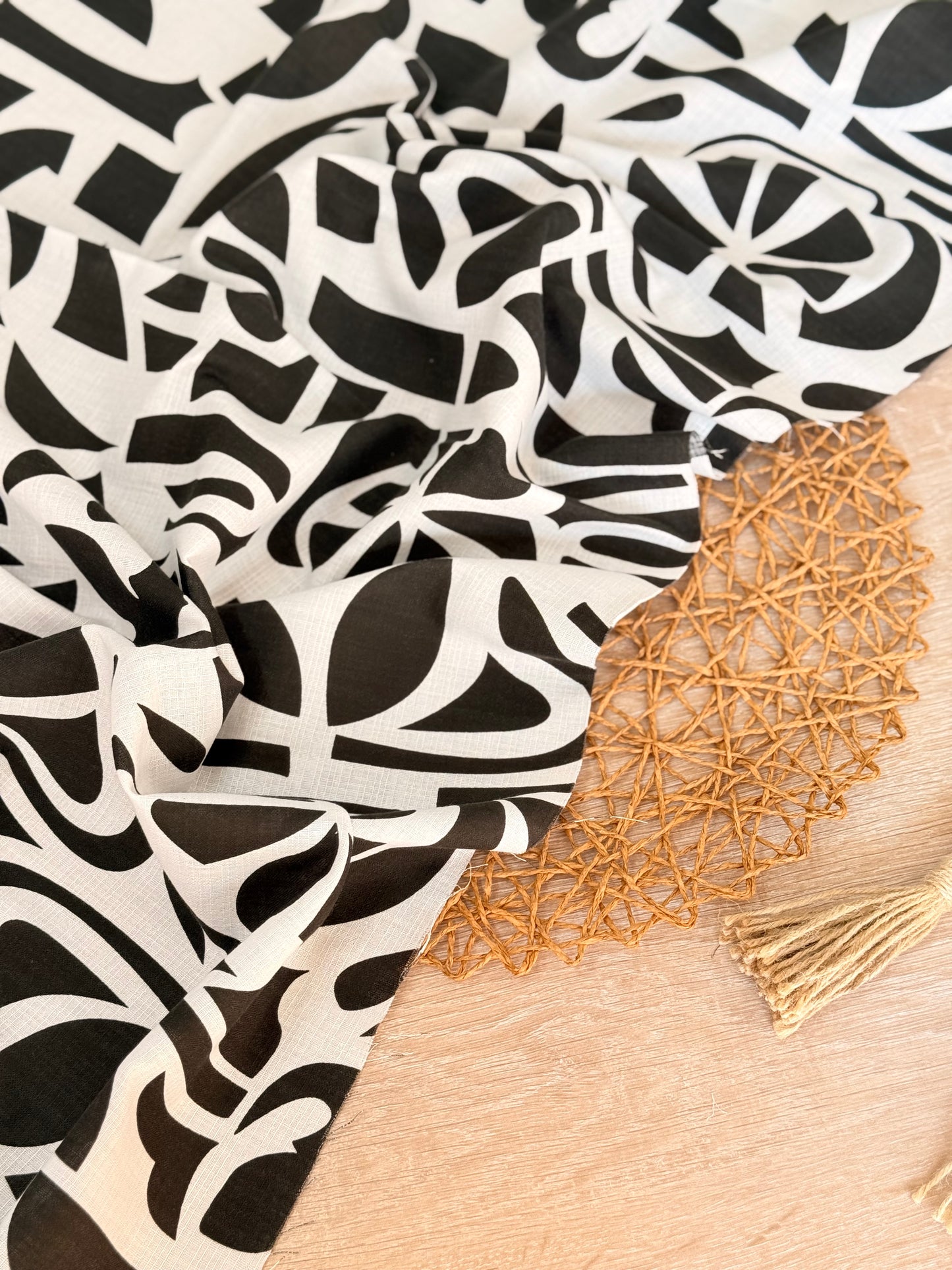 Printed Slub Linen Palma Brava