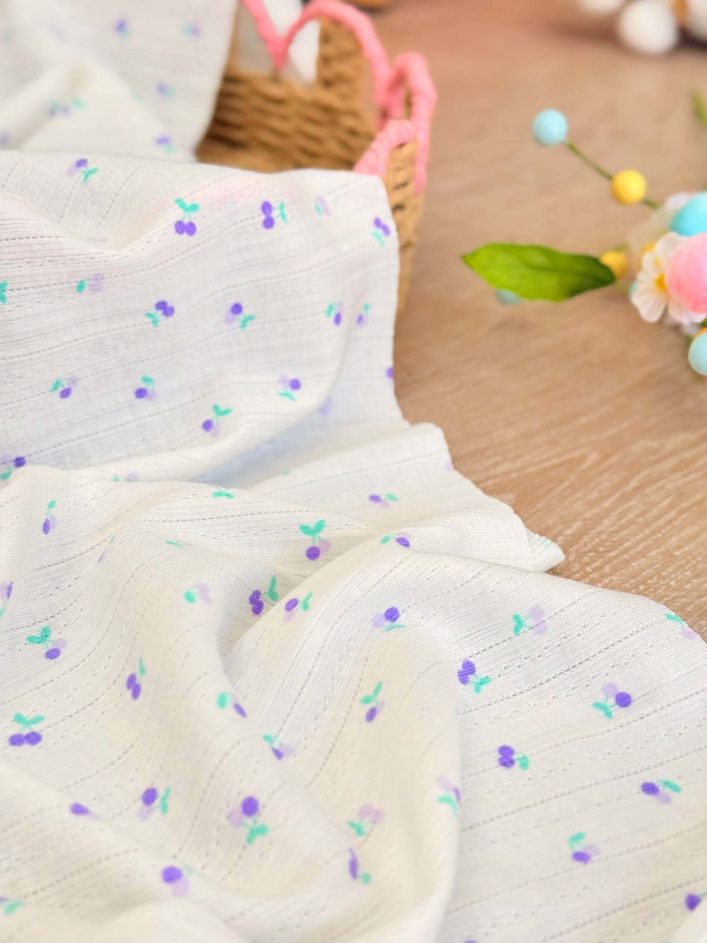 Printed Cotton Jersey Sweet Cherries