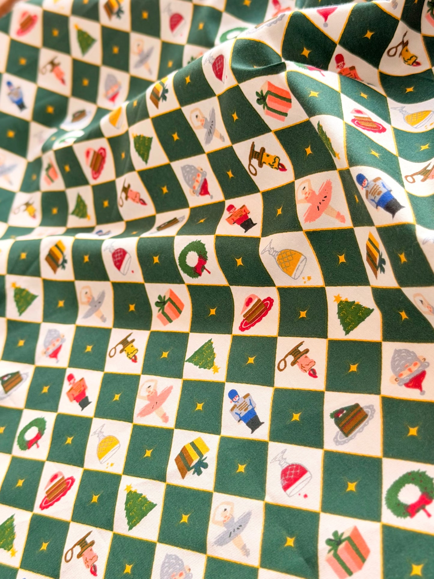 Cotton Twill Christmas Argyle
