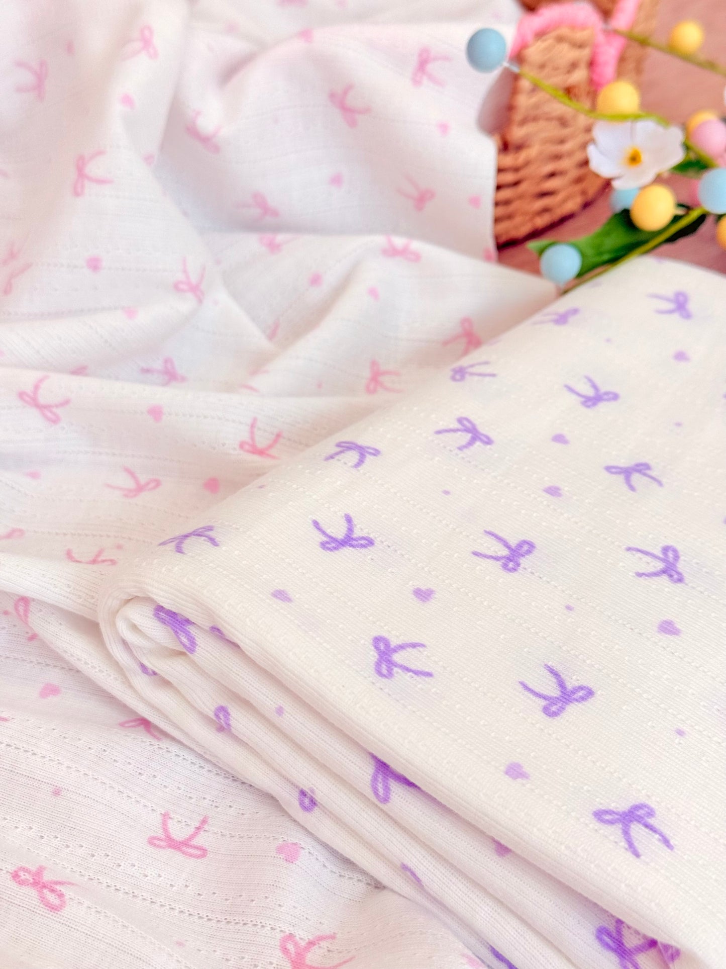 Printed Cotton Jersey Tiny Bows