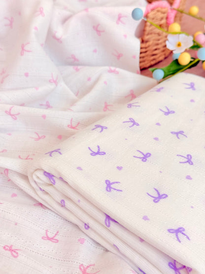 Printed Cotton Jersey Tiny Bows