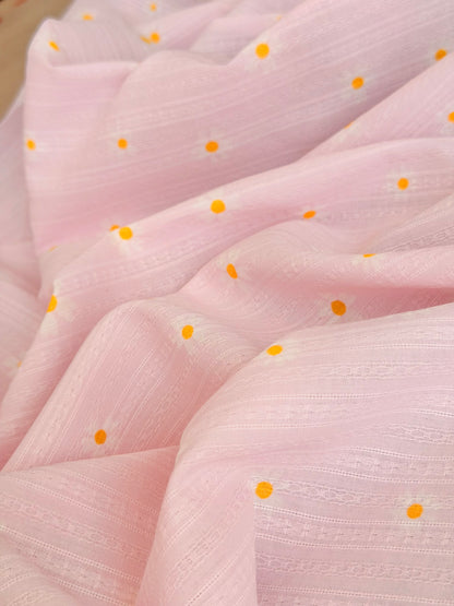 Embroidered Cotton Daisy Blush