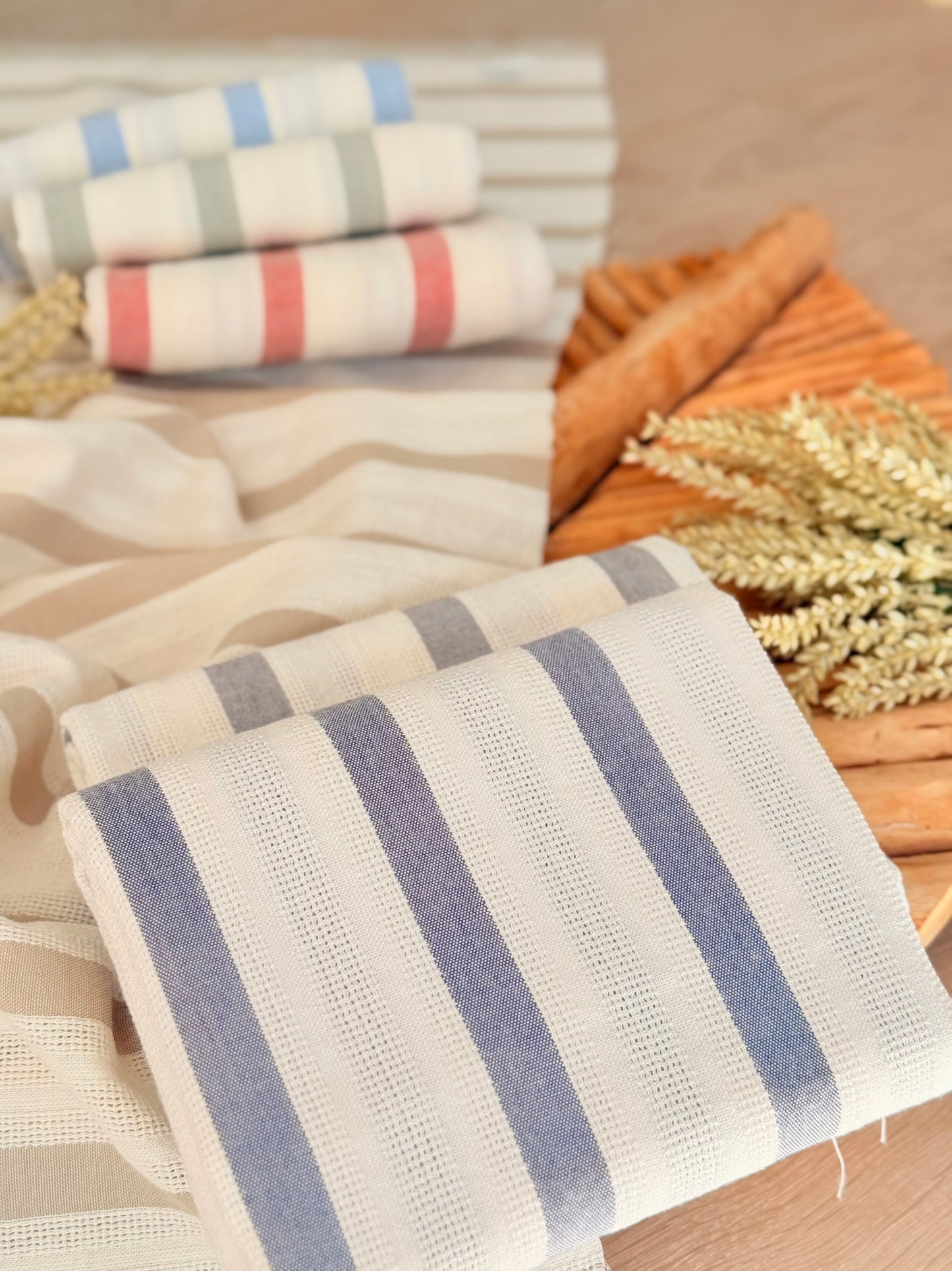 Artisanal Printed Linen Stripes 04