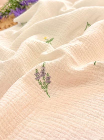 Muselina Bordada Lavender Meadow