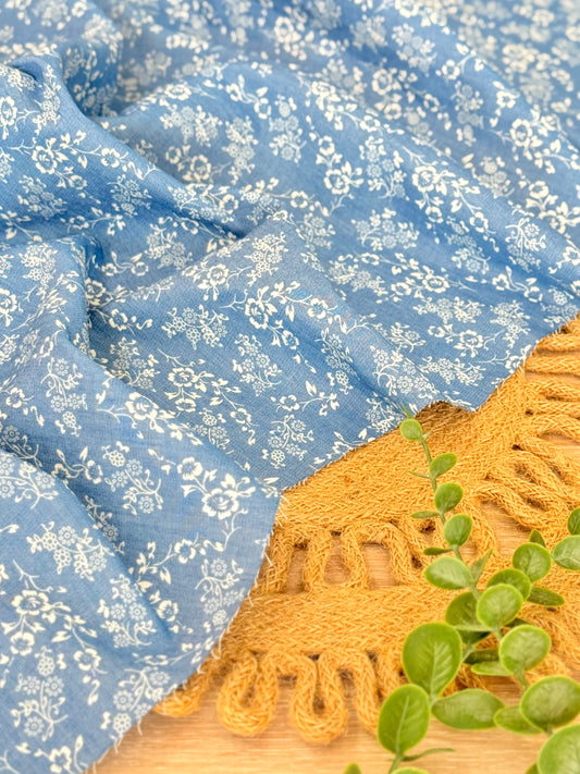 Printed Denim Cottage Bloom