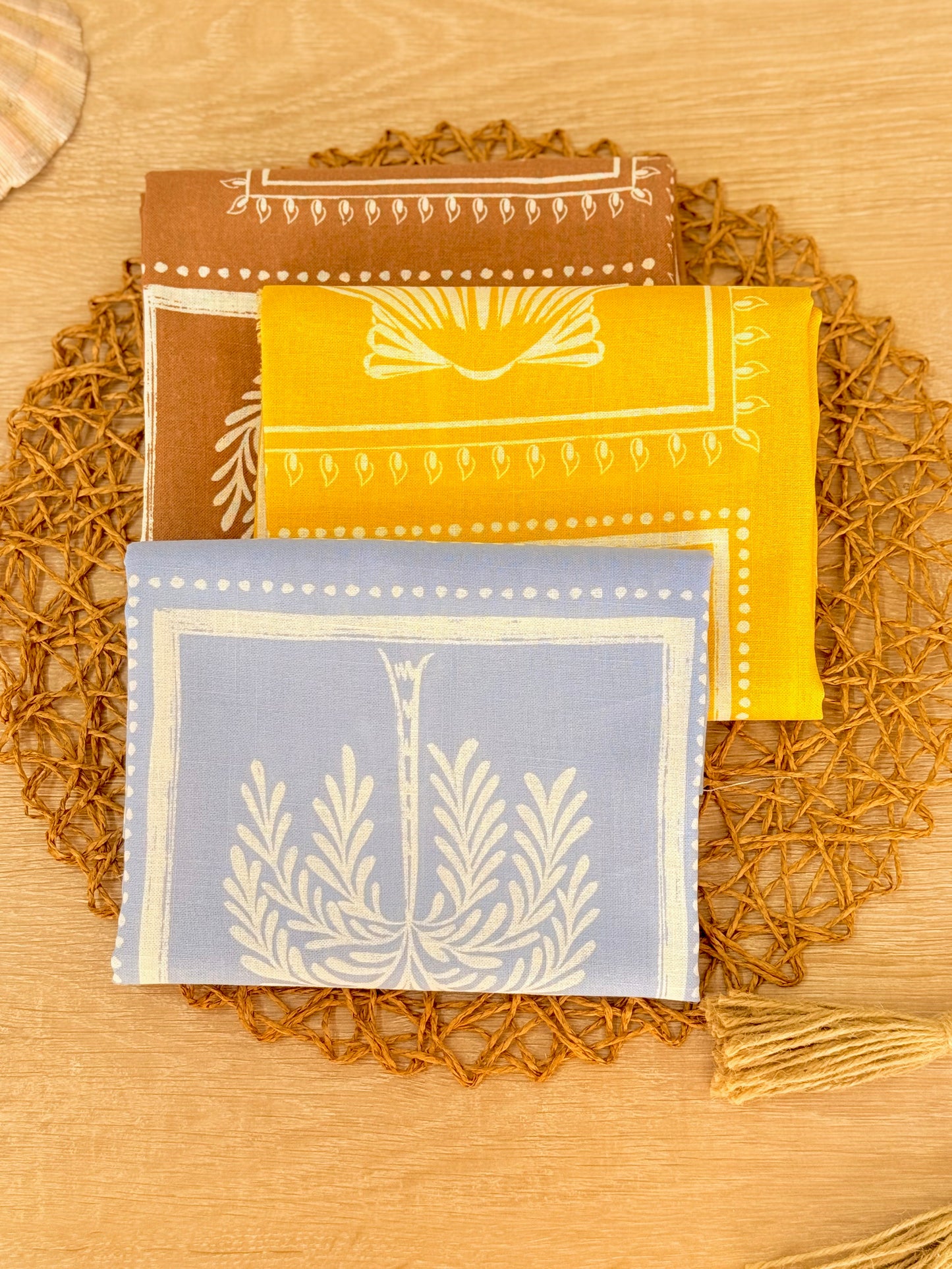 Printed Linen Palm Postcards