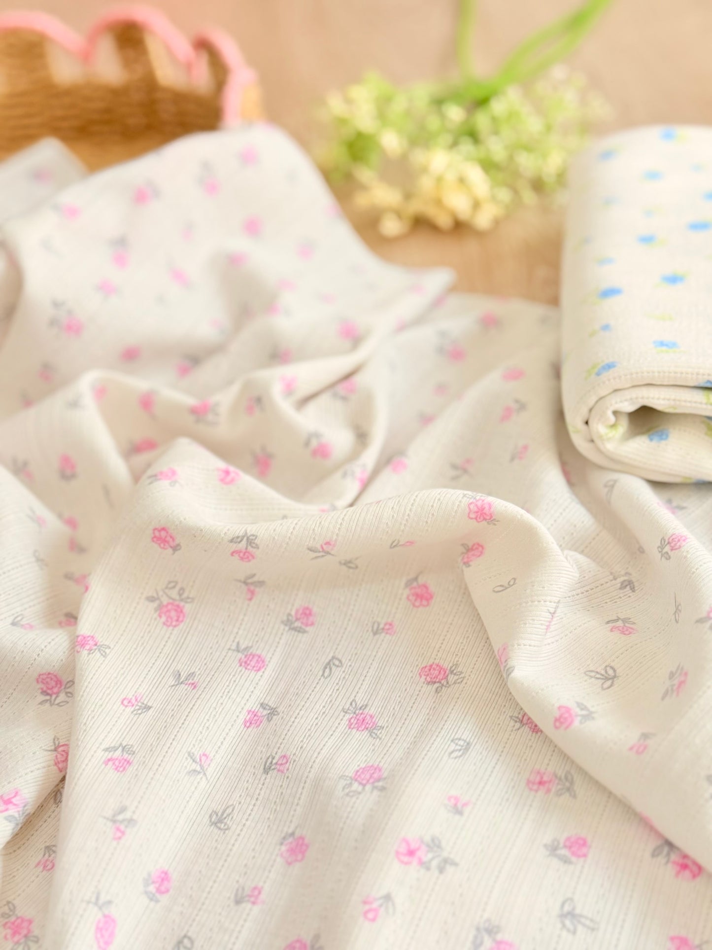 Printed Cotton Jersey Cottage Garden