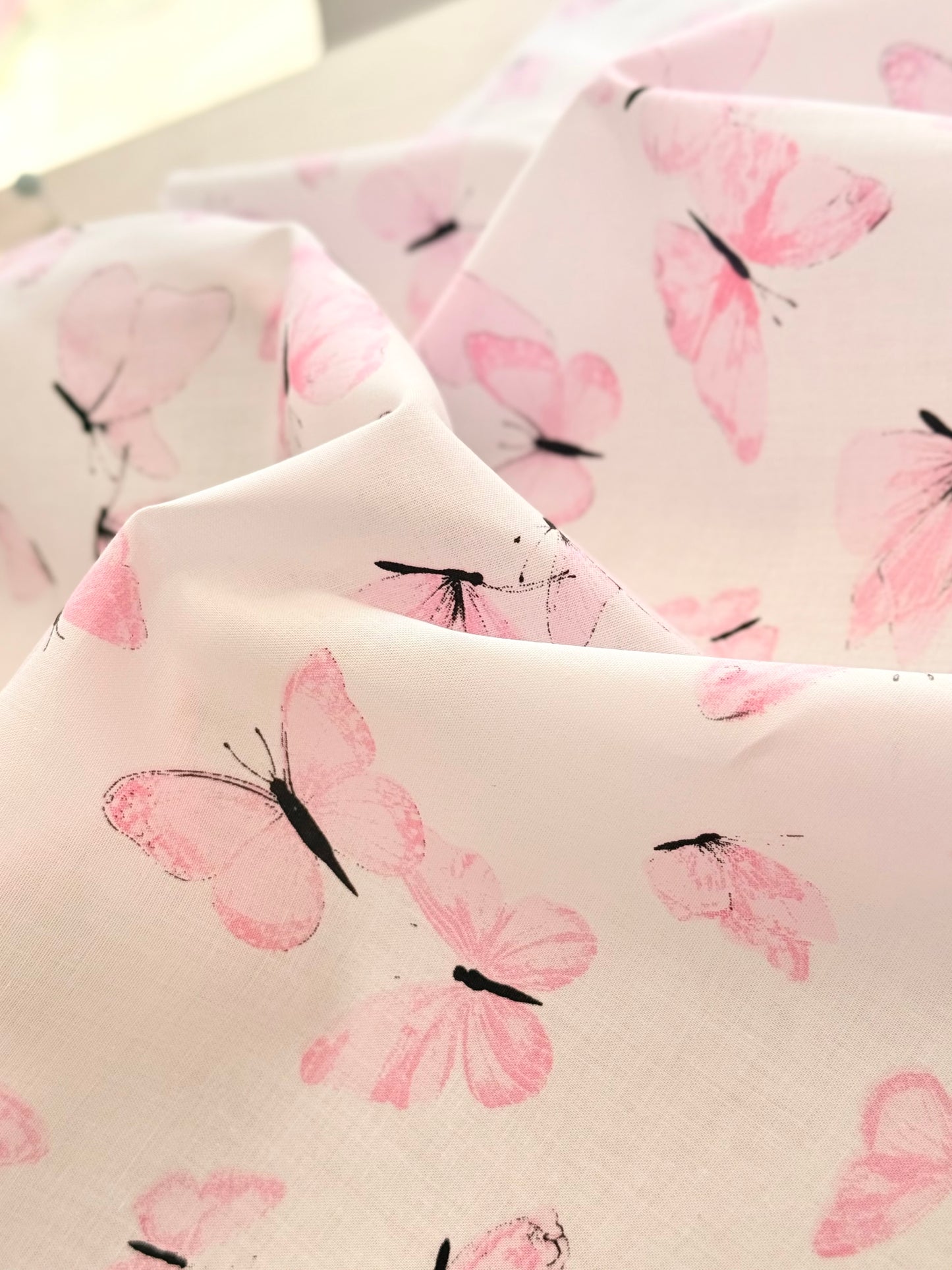 Printed Cotton Blush Butterflies