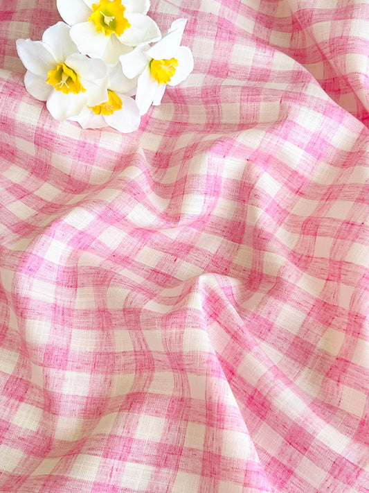 Printed Linen Pink Vichy