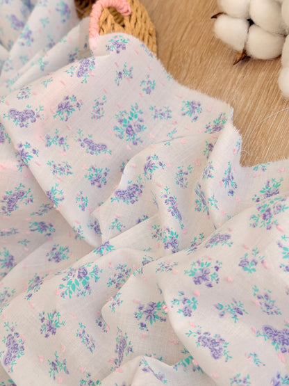 Printed Plumeti Cotton Lilac Meadow