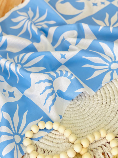 Printed Linen Santorini Breeze