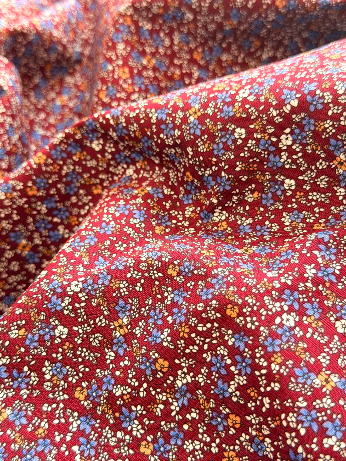 Printed Cotton Burgundy Bloom