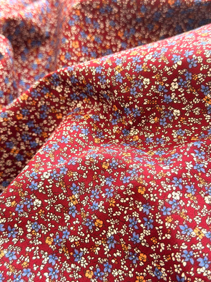 Printed Cotton Burgundy Bloom