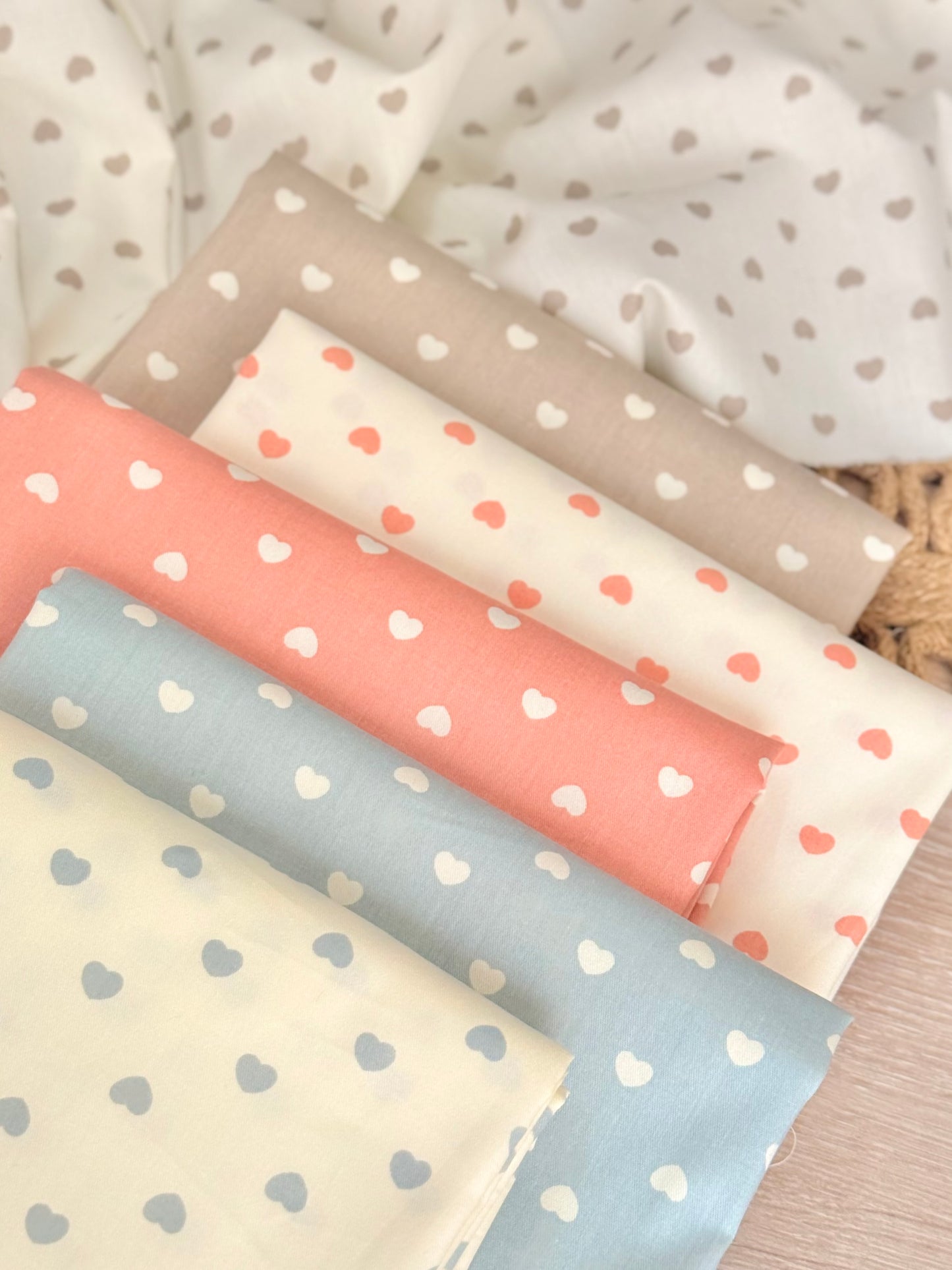 Cotton Twill Pastel Hearts