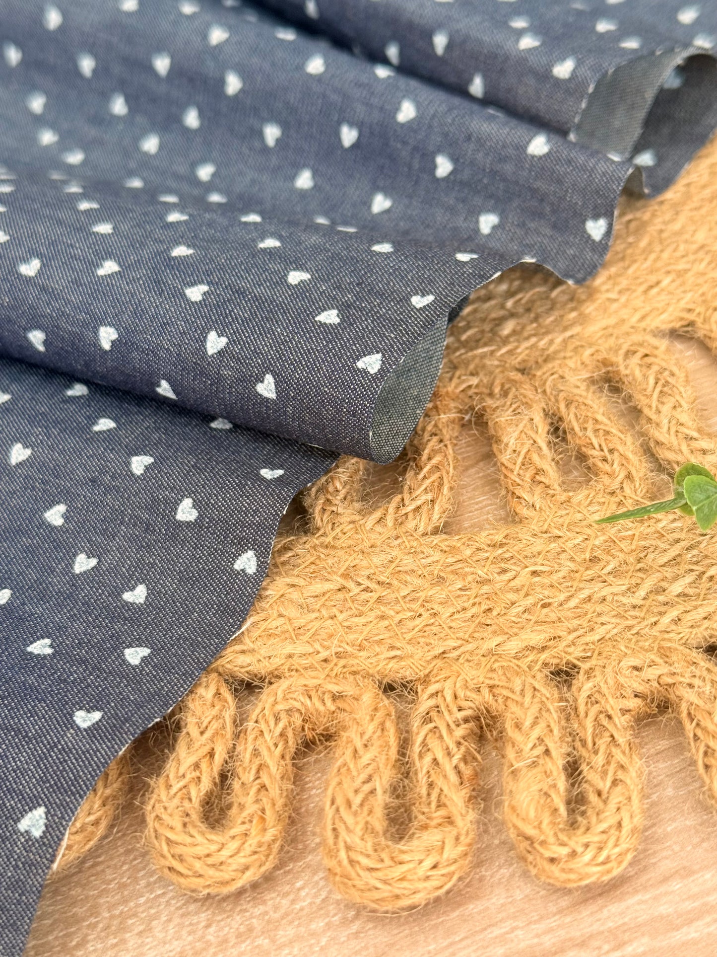Printed Denim Midnight Hearts