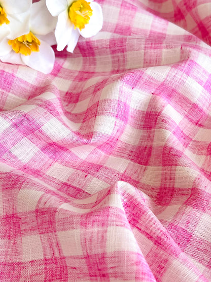 Printed Linen Pink Vichy