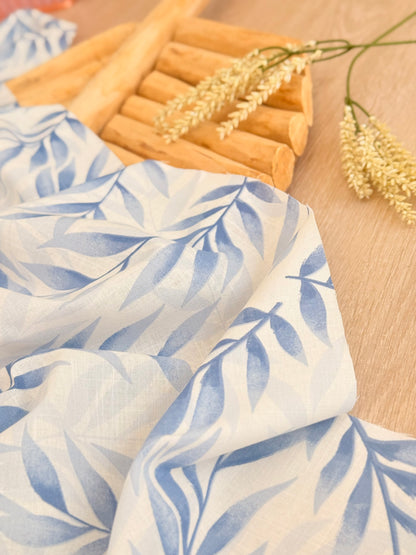 Printed Linen Blue Breeze