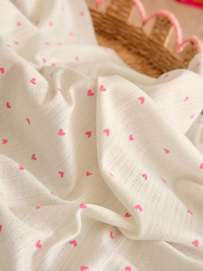 Printed Cotton Jersey Sweetheart Dots