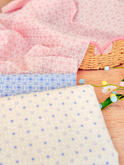 Puff Printed Cotton Blossom Grid