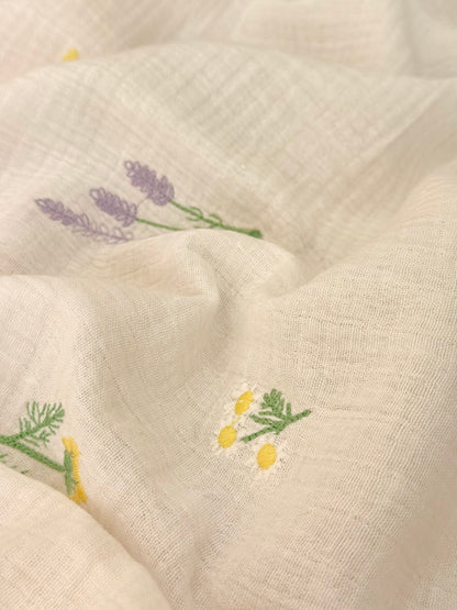 Muselina Bordada Lavender Meadow