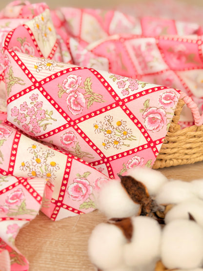 Cotton Twill Rose Patchwork