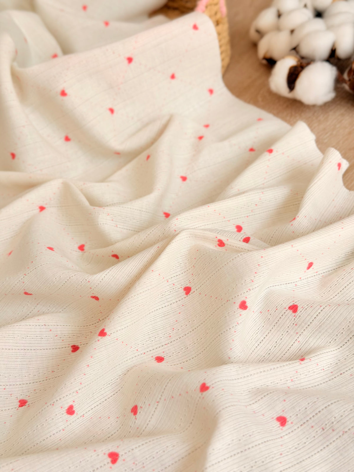Printed Cotton Jersey Love Lines