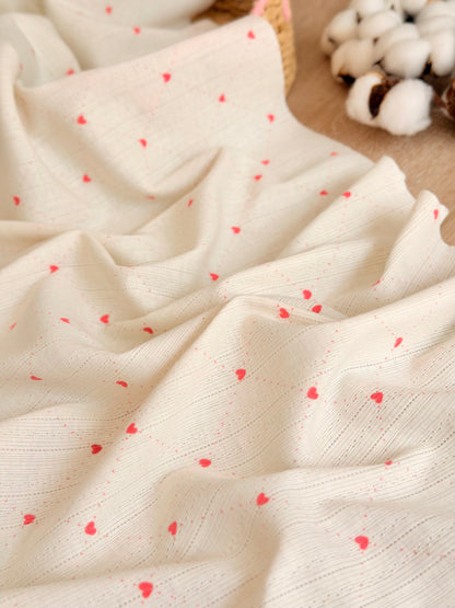 Printed Cotton Jersey Love Lines