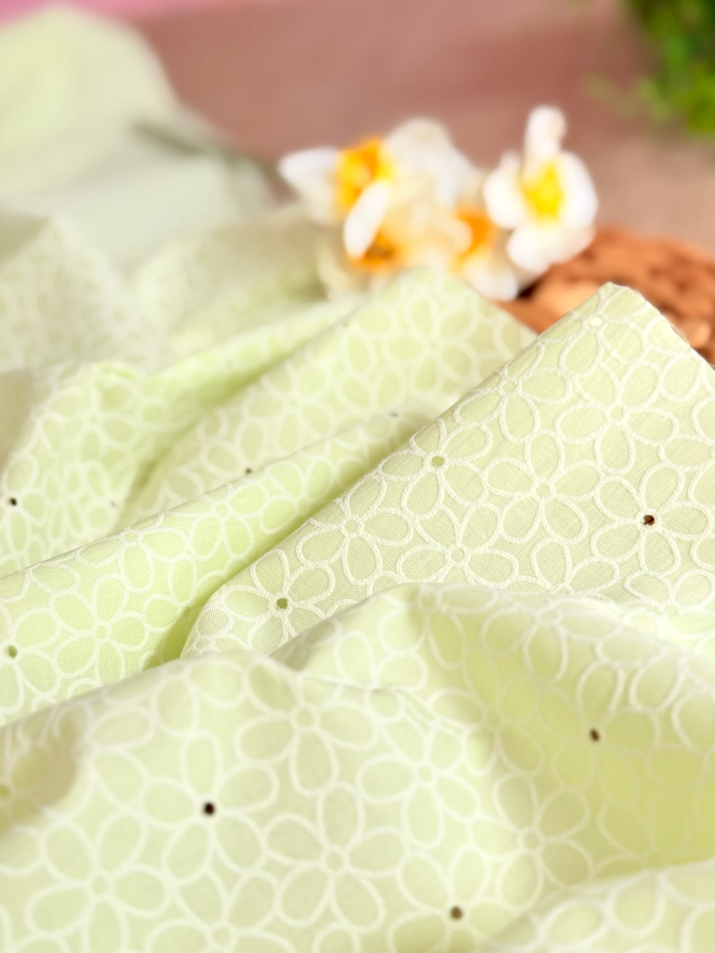 Printed Holl Out Cotton Spring Petals