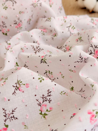 Printed Plumeti Cotton Wild Rose