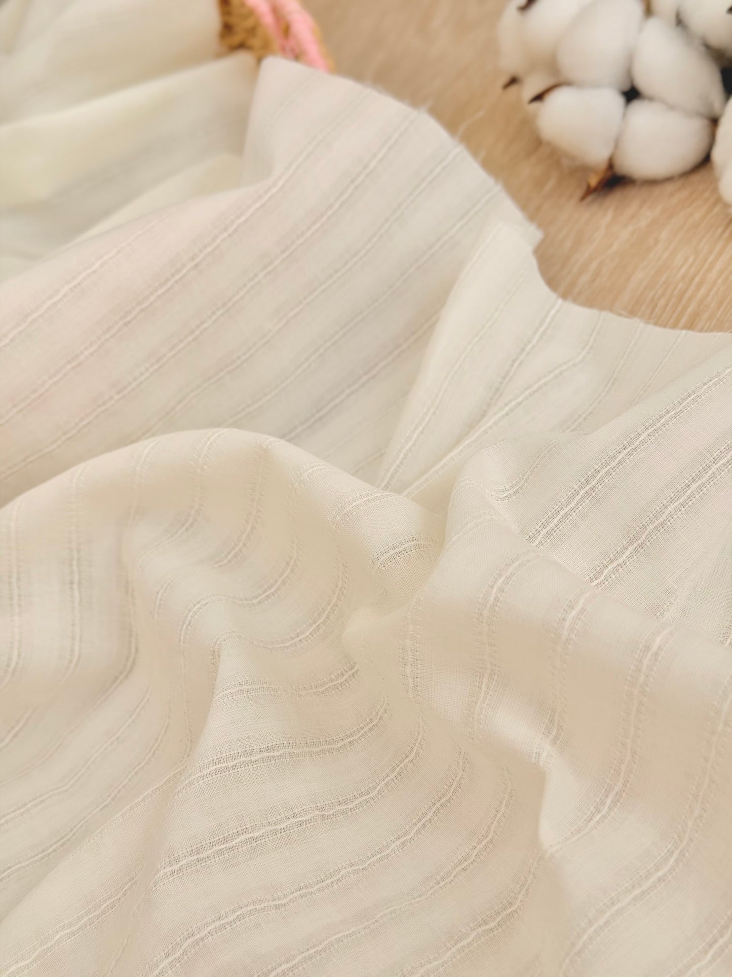 Embroidered Cotton Soft Stripes