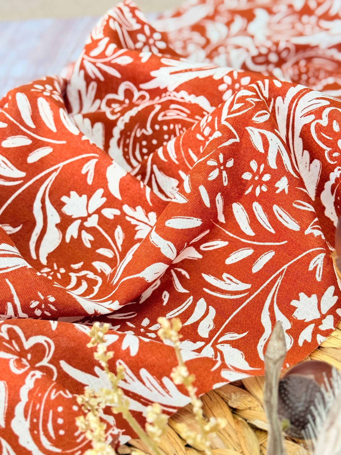 Printed Linen Rustic Garden