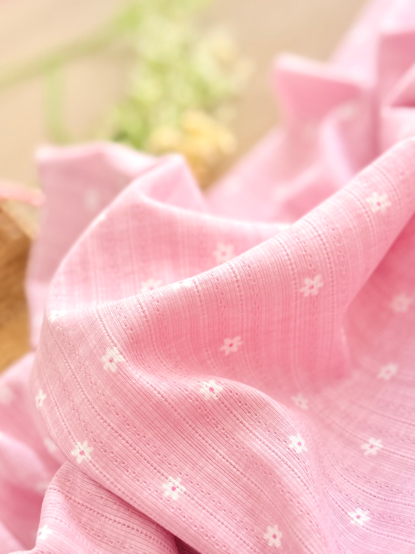 Printed Cotton Jersey Pink Picnic